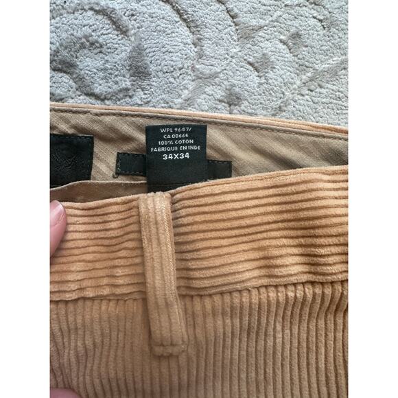 Eddie Bauer Men’s Corduroy Pants Trousers 34x34 Classic Fit Wide Wale Tan Cotton - Picture 6 of 6